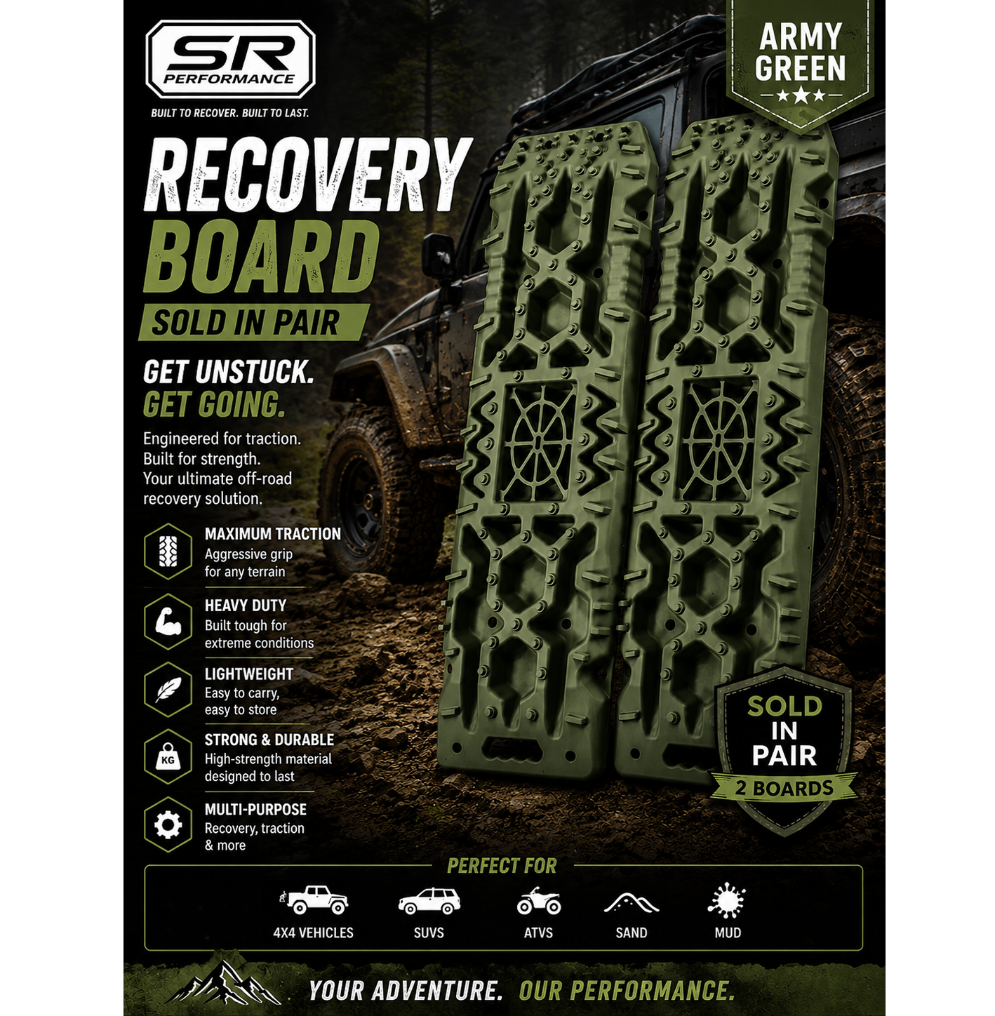 RECOVERY BOARD ARMY GREEN